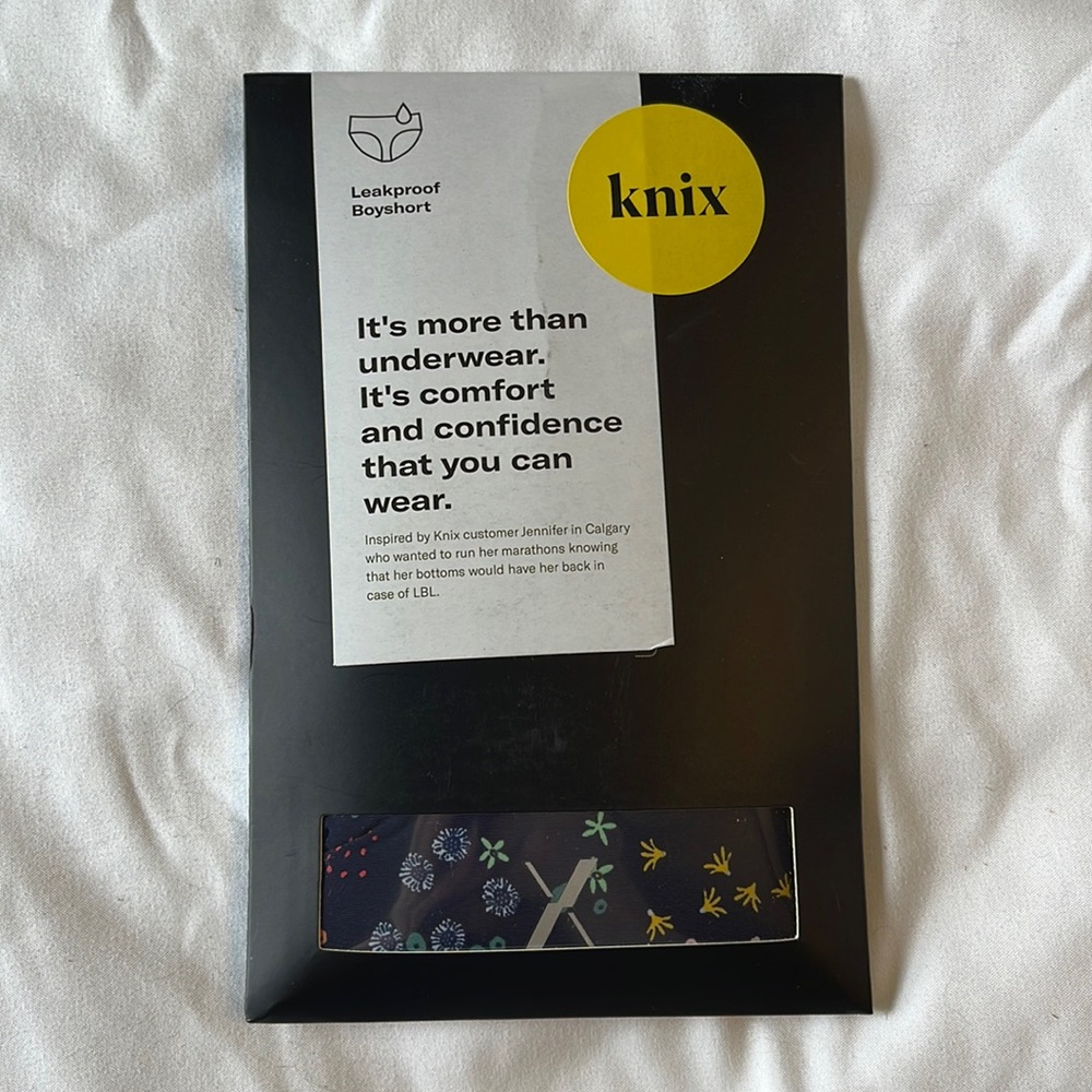 Knix Garden Party Leakproof Boyshort size small Brand New Sealed in Package